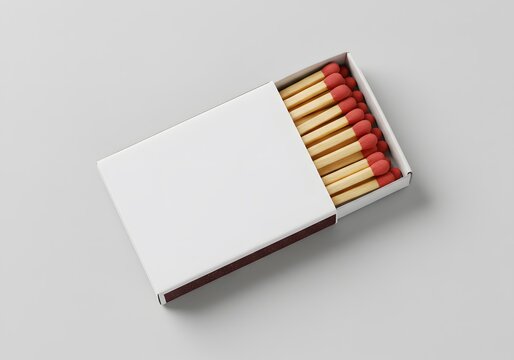 Blank matchbox with matches inside