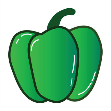 Green Bell Peppers icon vector