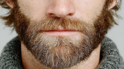 Obraz premium Portrait of a Handsome Man with a Well-Groomed Beard Isolated on White Background – Stylish Male Model with Facial Hair, Copy Space