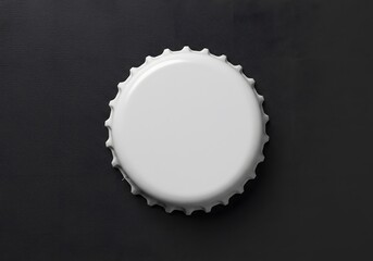 Blank white bottle cap on dark background