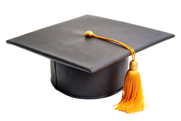 graduate cap hat with tassel student academic cap isolated on white background PNG, AI GENERATED