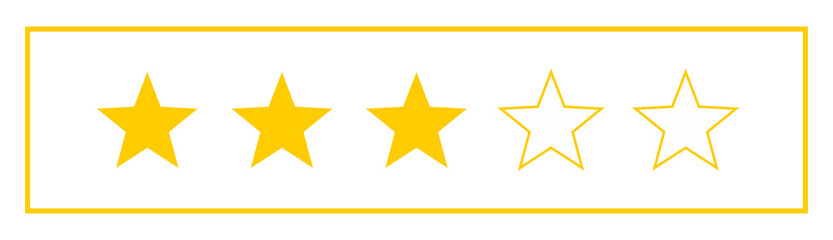Quality Assessment Stars, Customer Experience Icons, Performance Rating Symbols - White / PNG background