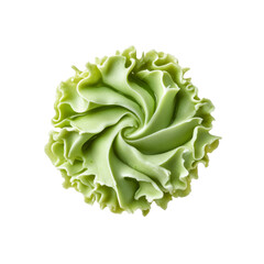 Swirled Matcha Cream Topping, Close-Up View