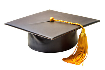 graduate cap hat with tassel student academic cap isolated on white background PNG, AI GENERATED