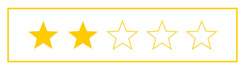 Clean & Simple Star Rating Symbols for Modern UI Design - White / PNG background