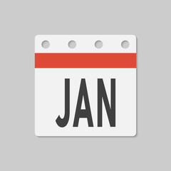Vector template icon page calendar - January month
