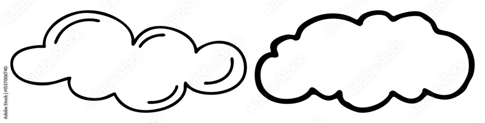 Wall mural vector two fluffy clouds a whimsical vector .