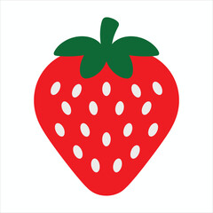 Cute Strawberry Fruit Clipart Icon