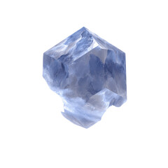 Fototapeta premium Abstract Blue Crystal Cube, Geometric Mineral Structure, Unique Ice Formation