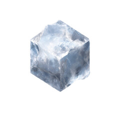 Single Irregular Ice Cube, Frozen Water, Crystal Texture