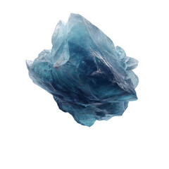 Abstract Blue Crystal Rock Formation, Isolated on Green Transparent background