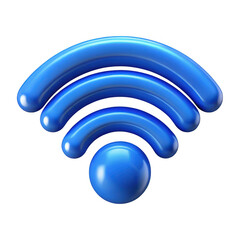 Blue wifi symbol 3d colorful isolated on transparent background. use cases: network, internet.