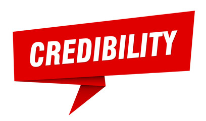 credibility banner. credibility speech bubble, label, sticker, sign template