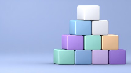 Obraz premium Stacked cubes in gradient tones representing business success office environment financial representation gigapixel standard viewpoint