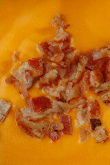 macro food texture in warm shades cheese sauce