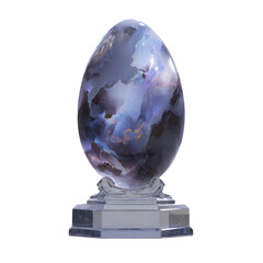 Ornate Gemstone Egg on Crystal Base - Mystical and Elegant Decor