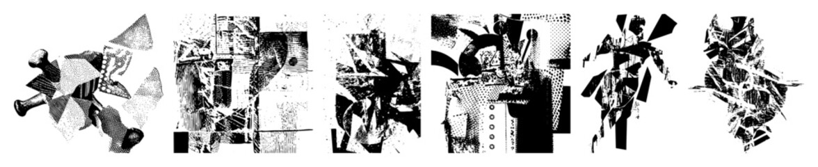Fototapeta premium Vector Abstract geometric shapes create a dynamic fragmented composition.