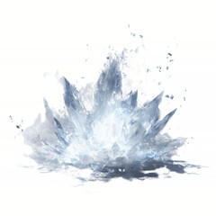 Abstract Crystal Explosion on Vibrant Stripes Transparent background