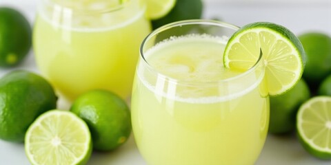 Fototapeta premium Limeade with Lime Slices