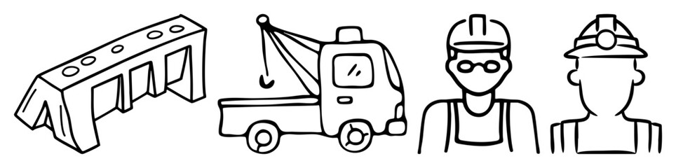 Obraz premium Vector Construction Featuring Crane Scaffolding and Workers