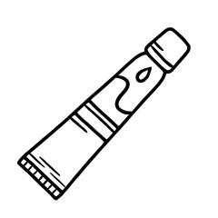 Hand drawn vector illustration of a cream tube, linear style