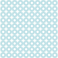 Ornamental seamless pattern with abstract blue shapes on background