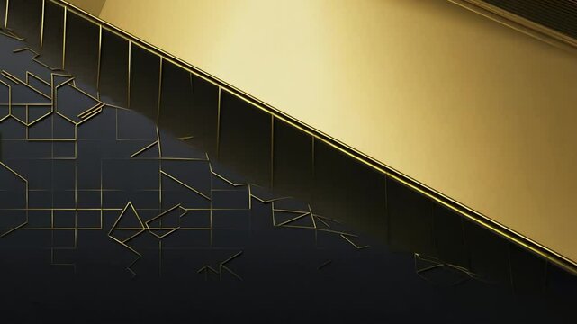 abstract black background with gold geometric lines