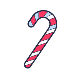 Festive candy cane graphic design element isolated on white