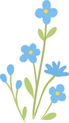 blue flowers on a white background
