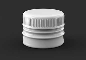 White plastic jar lid close up