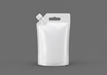 White plastic pouch packaging mockup