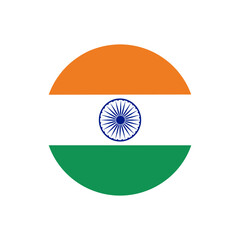India flag -  circle vector isolated on transparent background