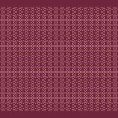 Ornamental seamless pattern with red abstract shapes on dark red background