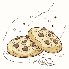 Delicious chocolate chip cookies sweet treat bakery dessert