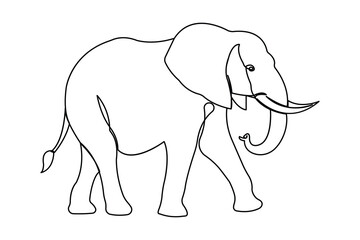 Minimalist elephant outline in single line style