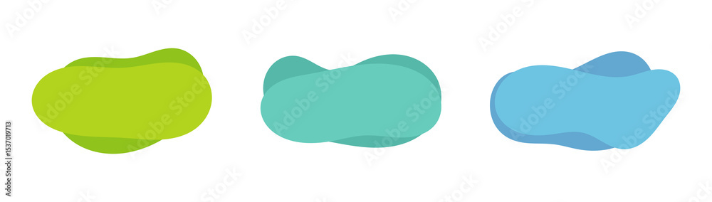 Canvas Prints blob liquid amoeba banners in various shapes set. green and blue colors smooth modern cloud backgrou