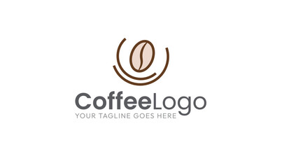 Coffee Shop Logo: Minimalist Coffee Bean Design for Business logo