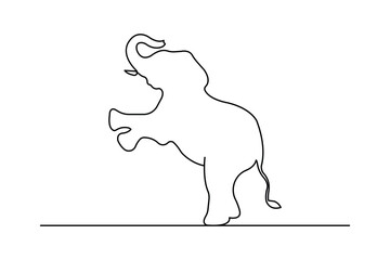 Minimalist elephant outline in single line style