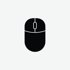 Download a clean, minimal black computer mouse icon in vector format. Features overhead view, scroll wheel, and sharp silhouette&mdash;ideal for tech, UI, and digital design projects.