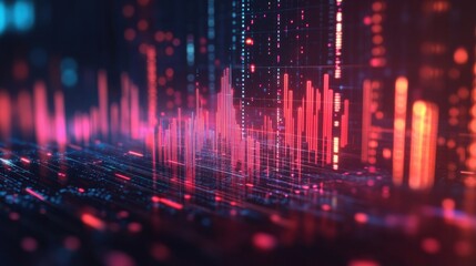 Dynamic data visualization digital space abstract graphic futuristic environment close-up view technology concept