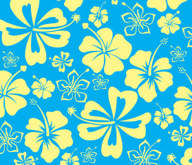 Hawaian Floral patter texture surfer style