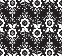 Obraz premium Vector floral pattern vintage wallpaper in the baroque style seamless vector background white and white.eps