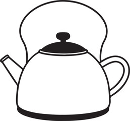 Obraz premium Simple tea kettle illustration isolated on white background