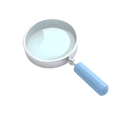 3D magnifying glass icon for search and analysis