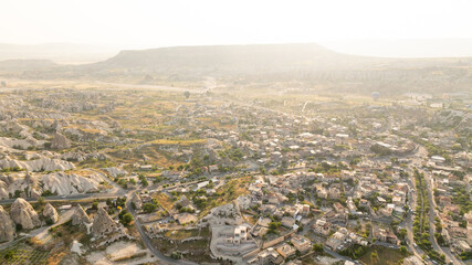 Drone cappadocia valley in Turkey goreme