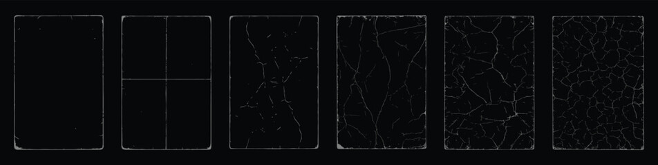 Worn Paper Overlay Texture Set – Torn Edges, Grainy Vintage A4 Stamp Frames