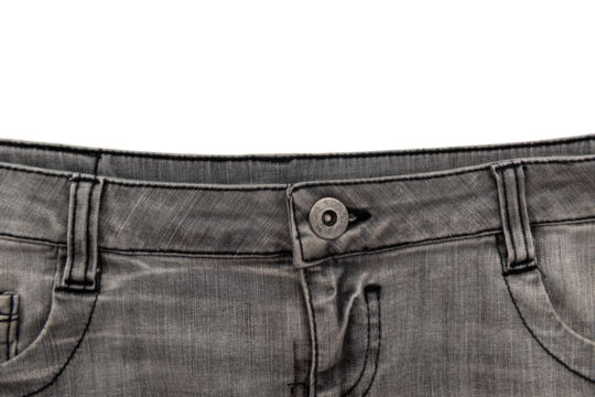Piece of jeans with a pocket on a white background. Jeans isolate