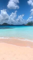 Stunning Pink Sand Beach Tropical Paradise Island Ocean View