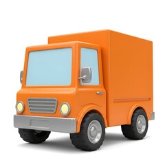 Cartoon orange delivery truck illustration