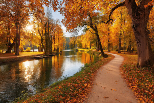 Colorful autumn background, beautiful fall nature wallpaper, red, yellow and orange leaves